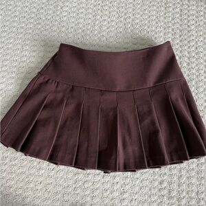 Abercrombie Brown Pleated mini Skort
